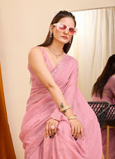 Brilliant Looking Saree in Pink Colour